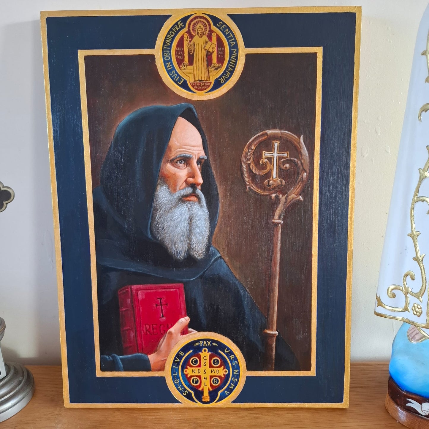 St Benedict Paint Artwork - Original