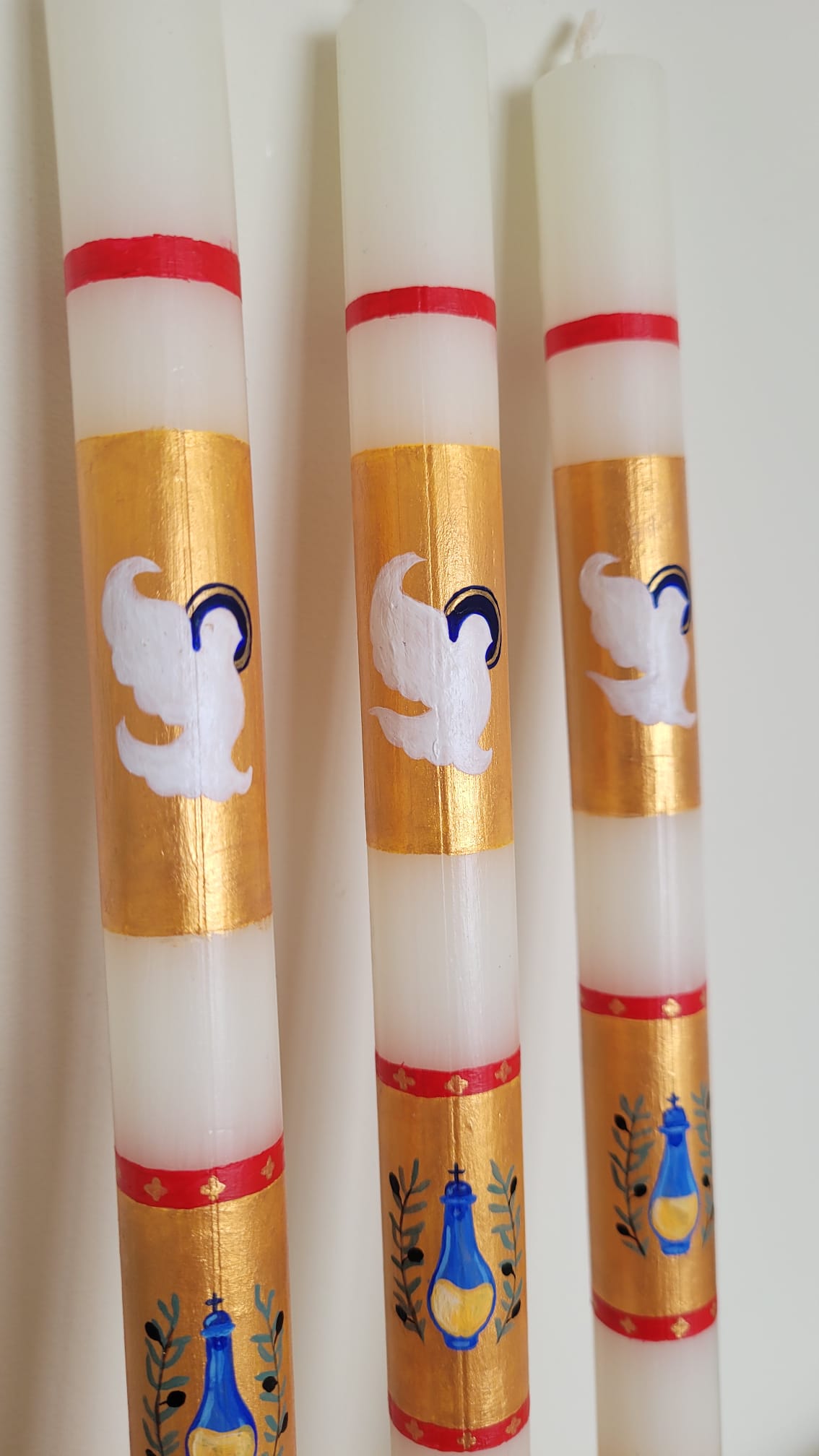 Hand-painted baptism candle
