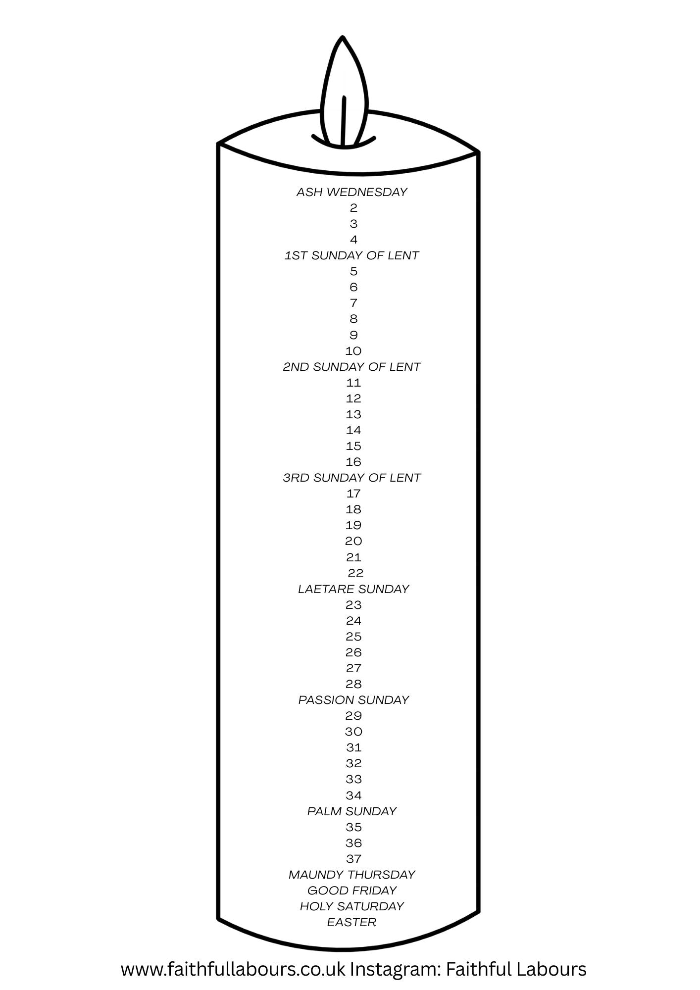 Countdown to Easter - downloadable worksheet