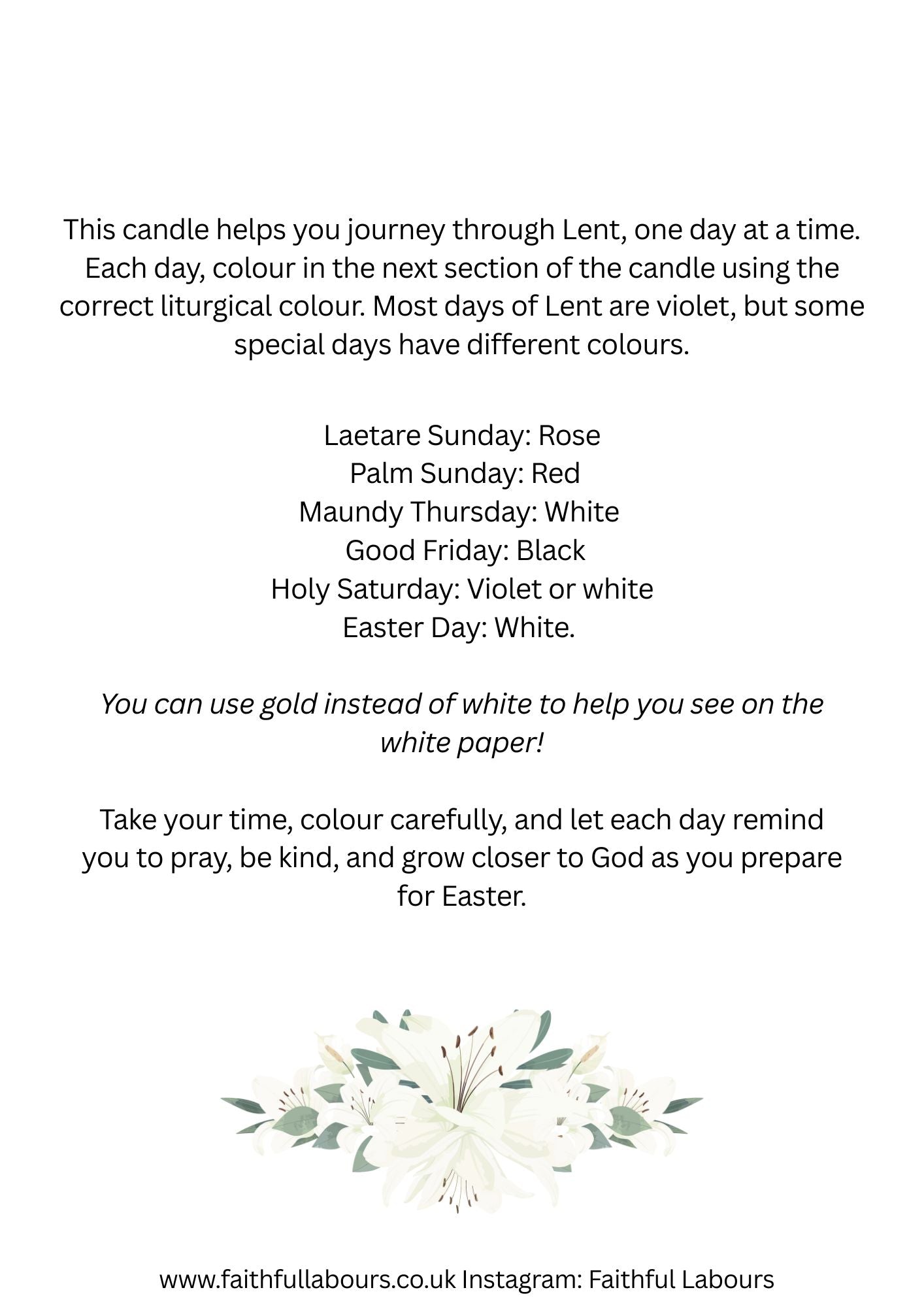Countdown to Easter - downloadable worksheet