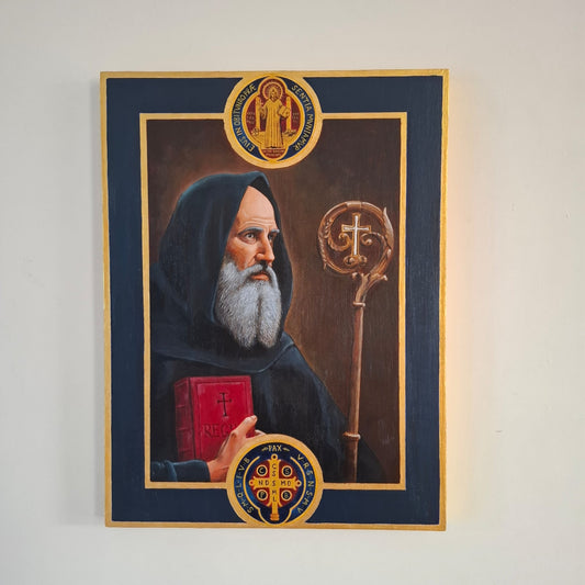 St Benedict Paint Artwork - Original
