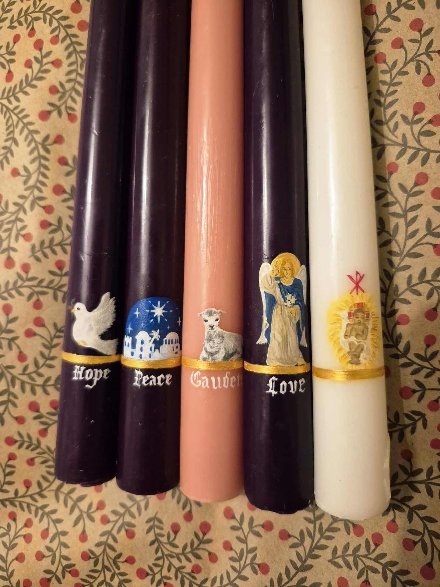 Hand-painted Advent Candle Set