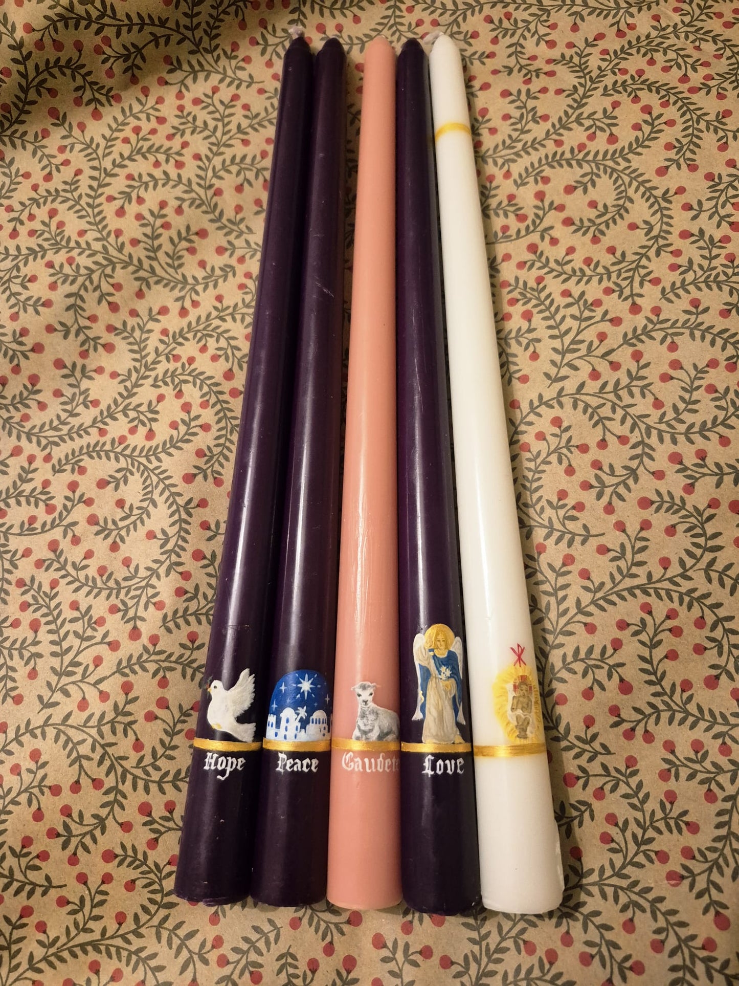 Hand-painted Advent Candle Set