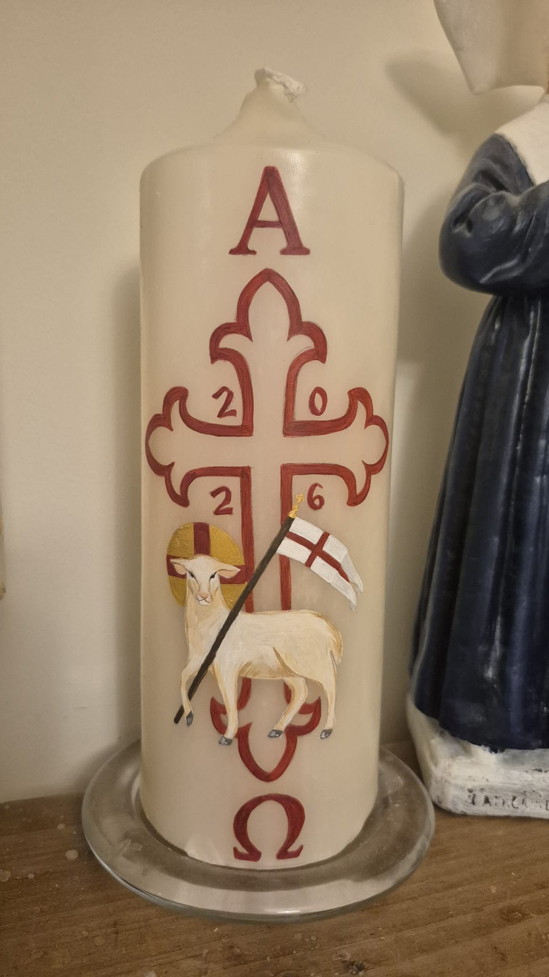 Hand painted Paschal Candle