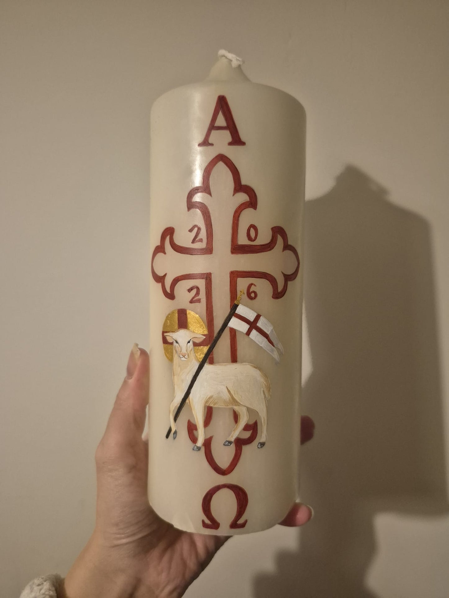 Hand painted Paschal Candle